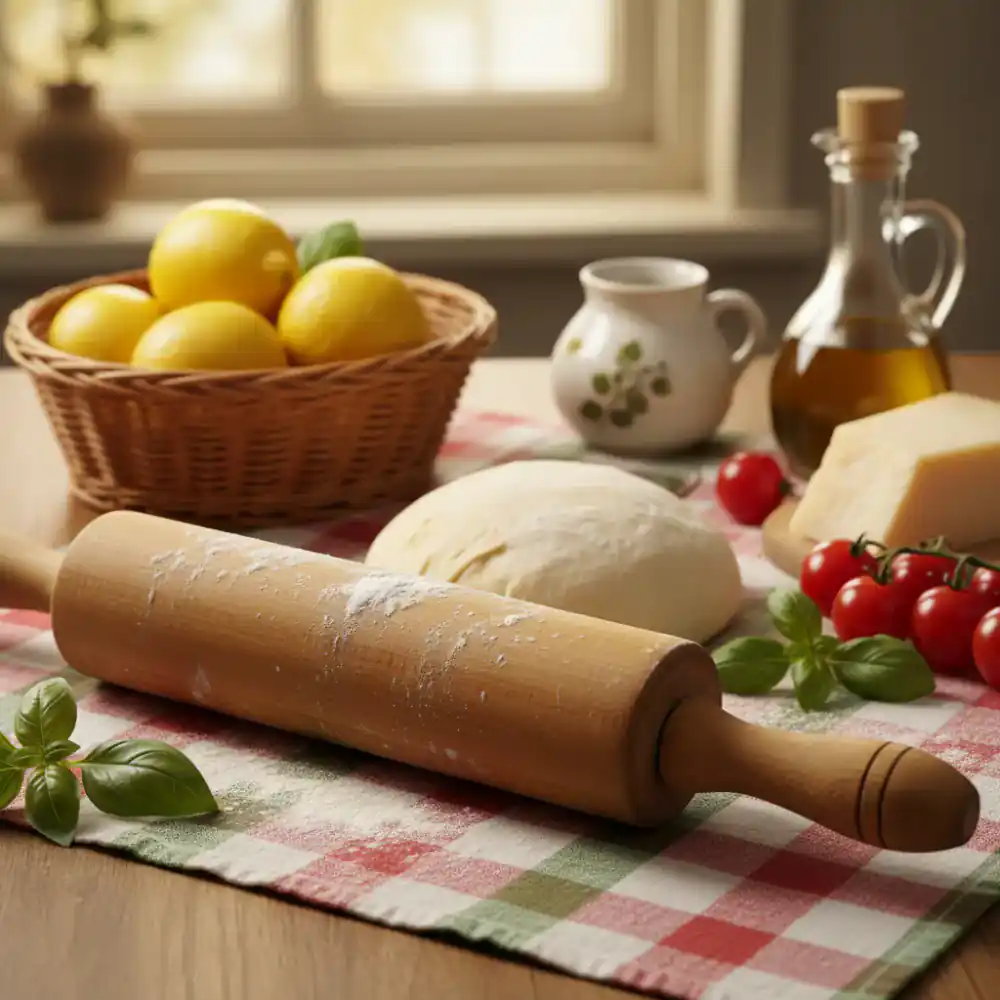 Icon representing authentic Italian tradition, perhaps an Italian flag or traditional rolling pin.