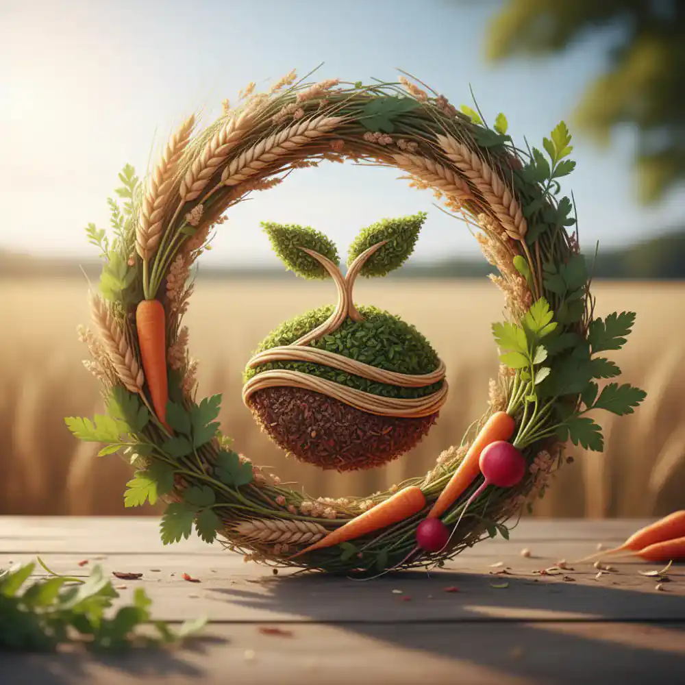 Icon representing fresh, high-quality ingredients like wheat or vegetables.