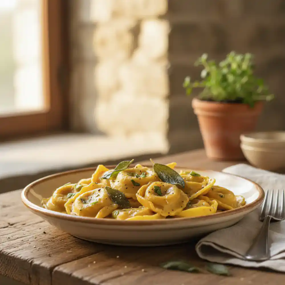Pumpkin and sage tortellini