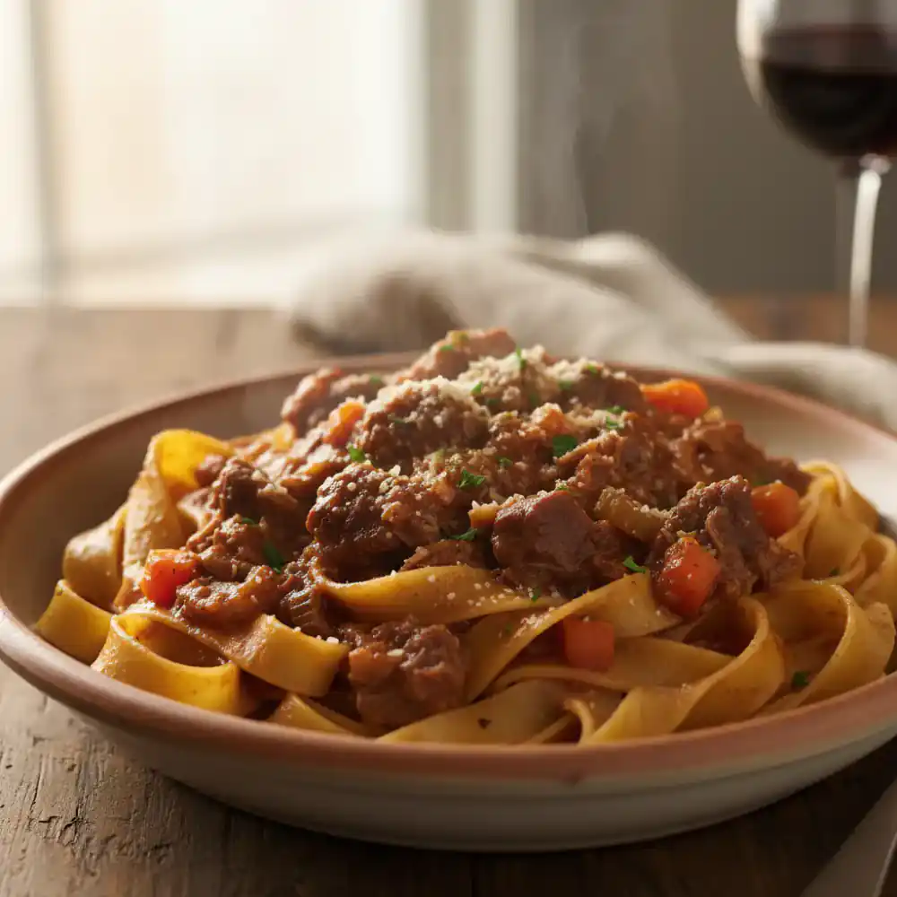 Hearty oxtail ragu with pappardelle