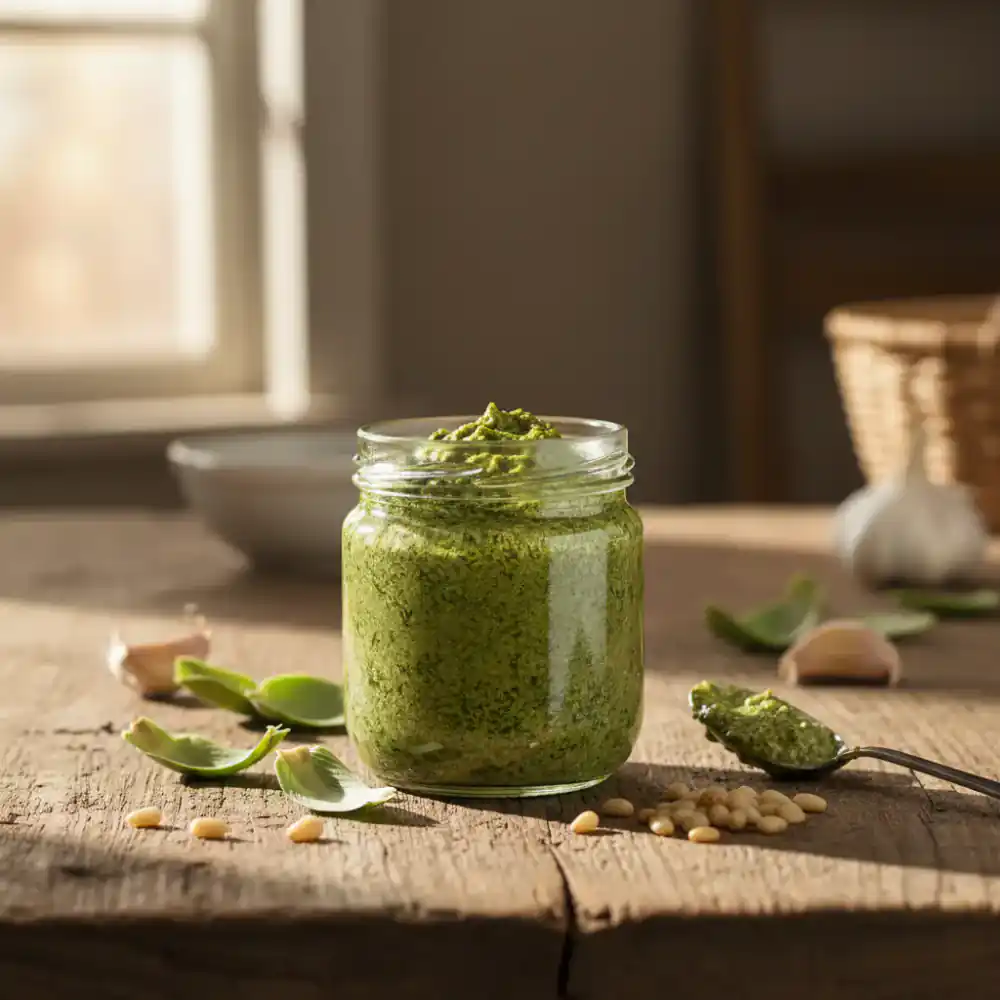 Jar of artichoke pesto