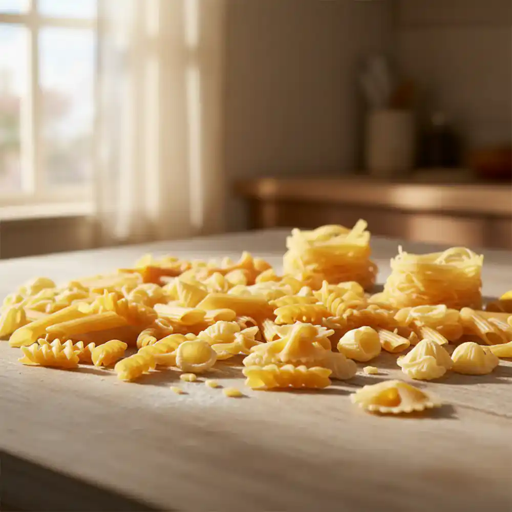 Assortment of dried pasta shapes